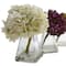 Green, Purple & White Hydrangea with Vase, 3ct.